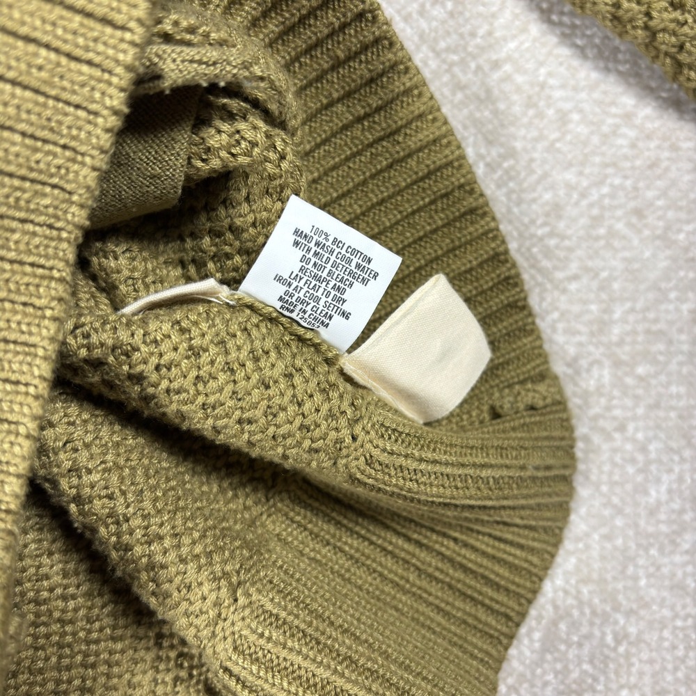 Taylor Stitch Crawford Cardigan Sweater 46 XL Olive Green Knit Cotton - Picture 4 of 6
